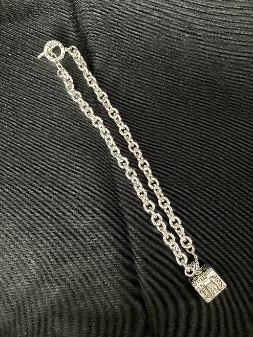 Patricia Victoria Hale Trinity of Angels Toggle Necklace Chunky Chain 9" Drop